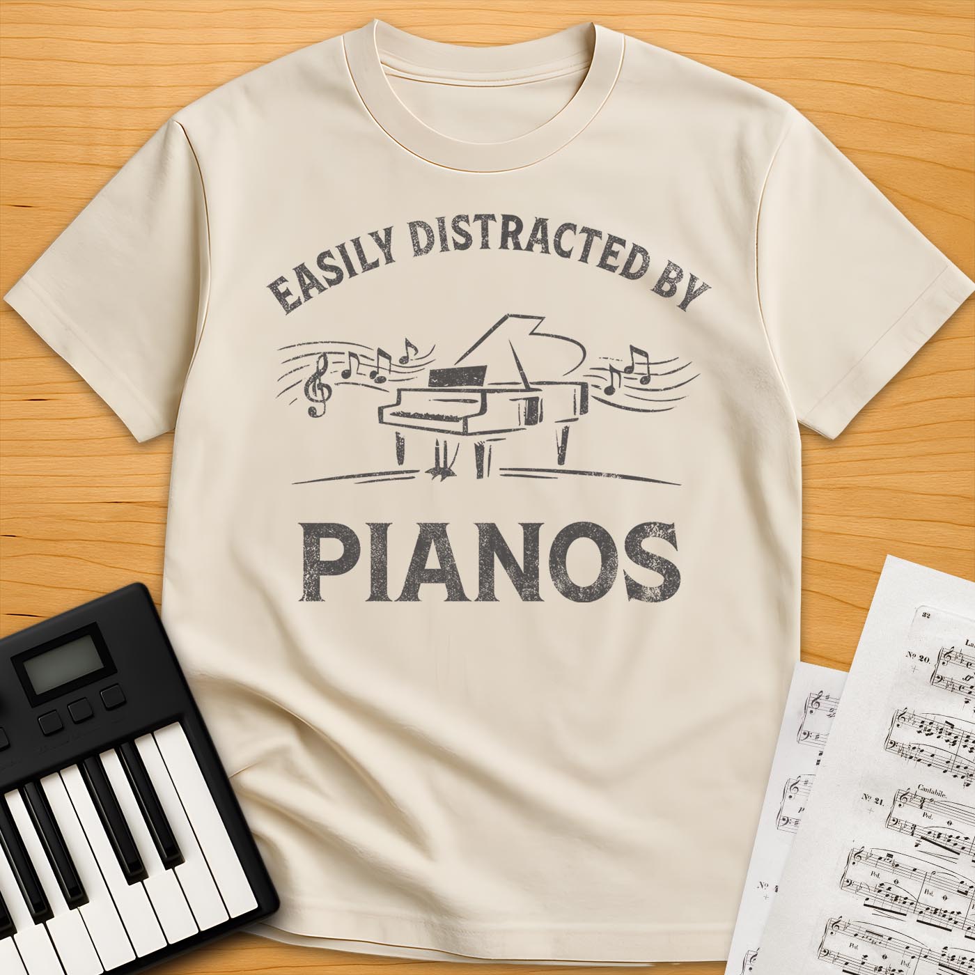 Distracted By Pianos T-Shirt