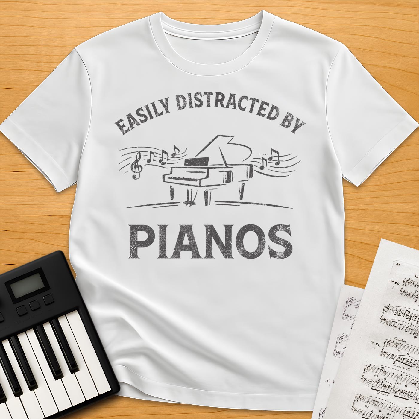 Distracted By Pianos T-Shirt
