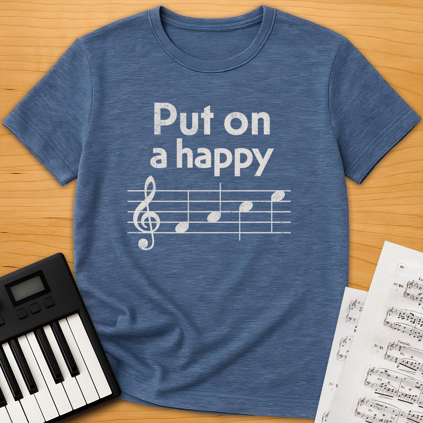Happy Face Music Notes T-Shirt