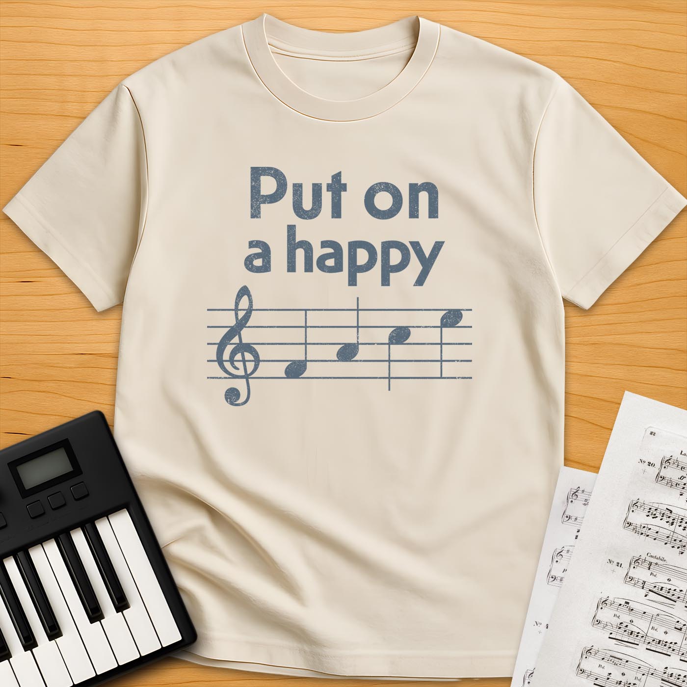 Happy Face Music Notes T-Shirt