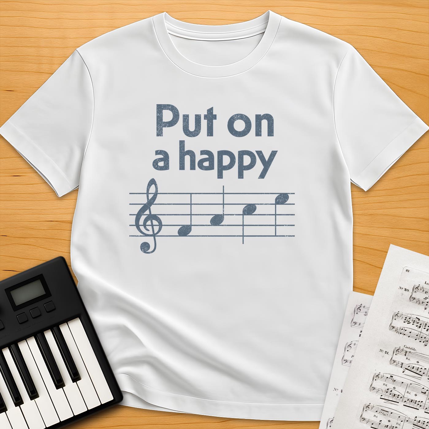 Happy Face Music Notes T-Shirt