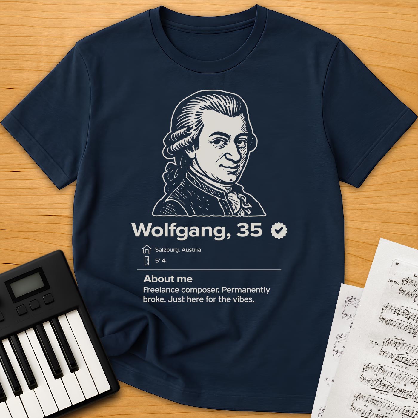 Mozart Dating Profile T-Shirt