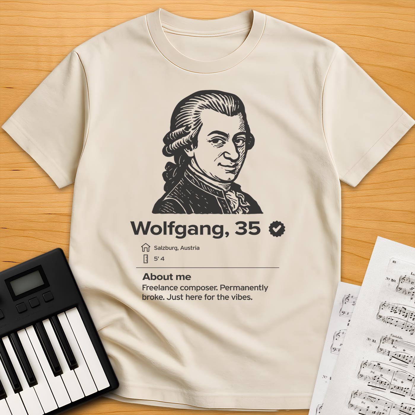 Mozart Dating Profile T-Shirt