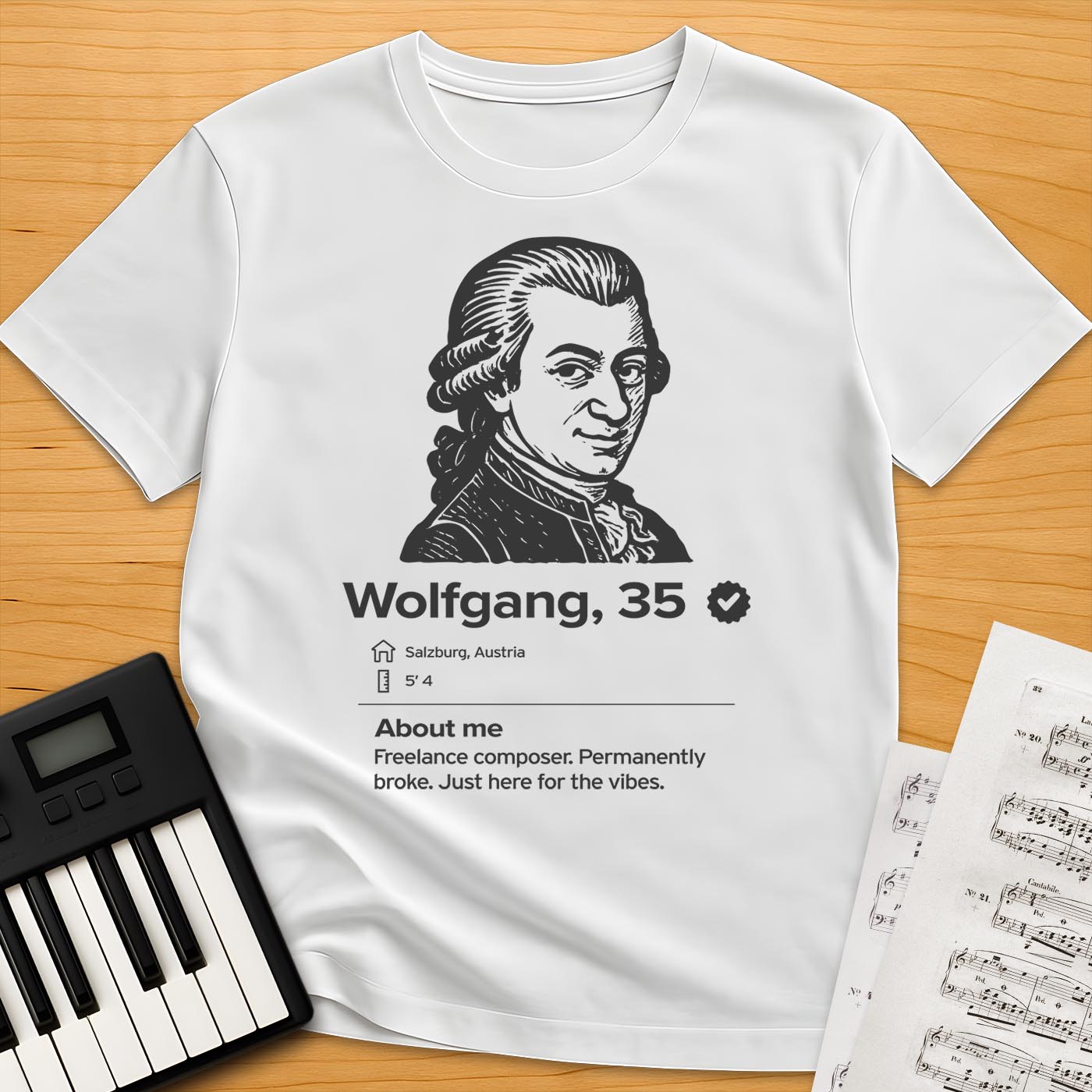 Mozart Dating Profile T-Shirt
