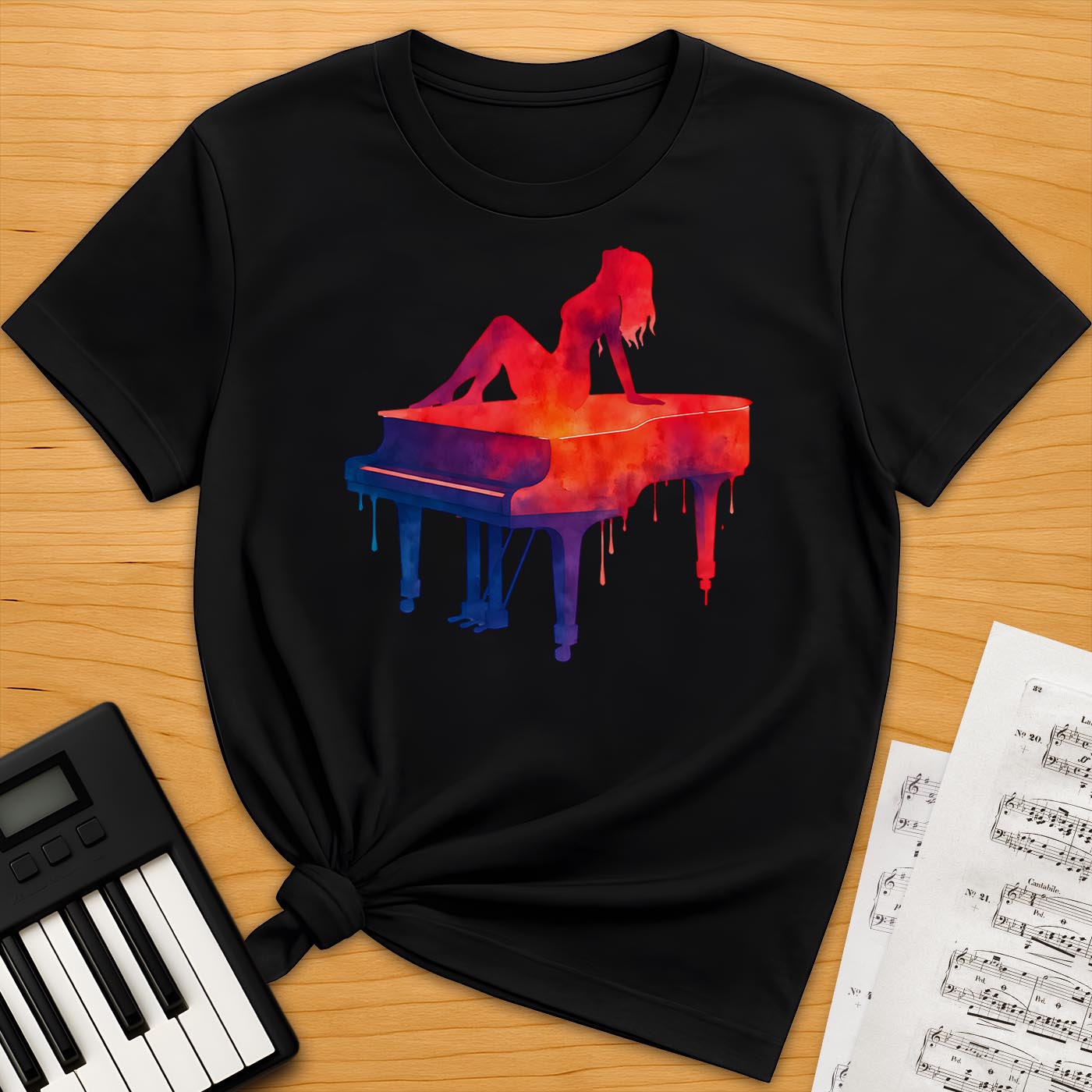 Piano Woman Art T-Shirt