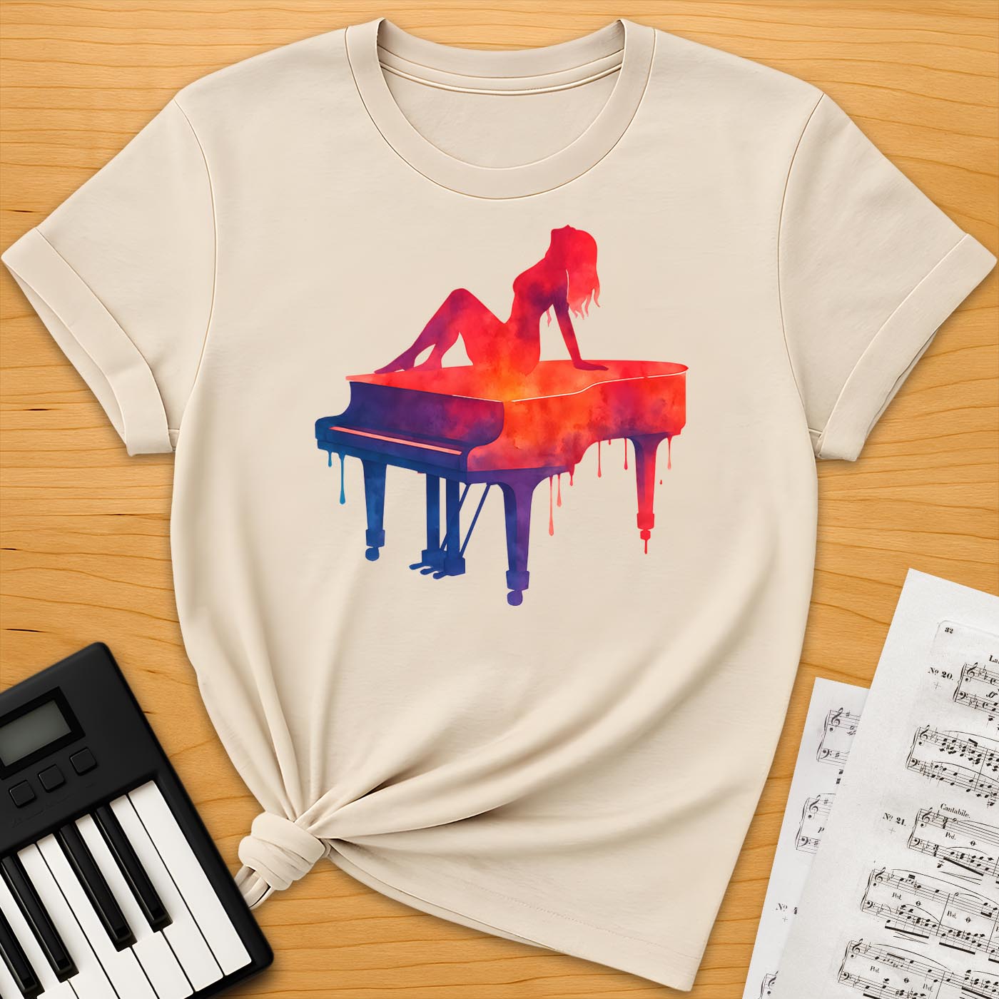Piano Woman Art T-Shirt
