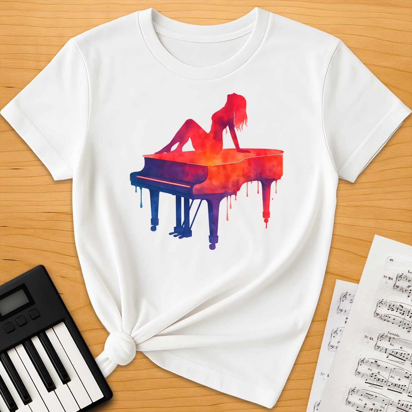 Piano Woman Art T-Shirt