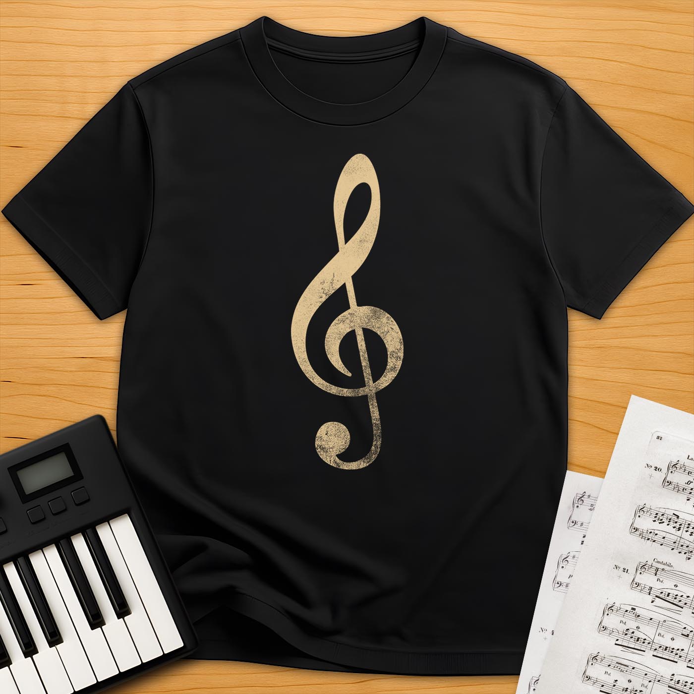 Distressed Treble Clef T-Shirt