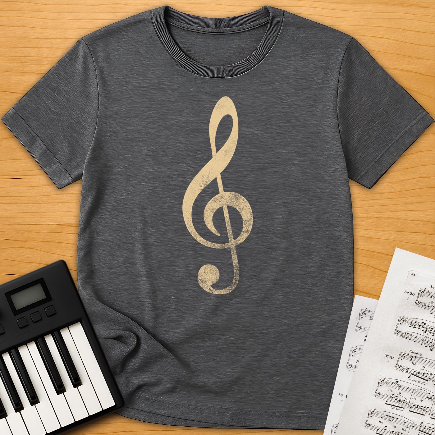 Distressed Treble Clef T-Shirt