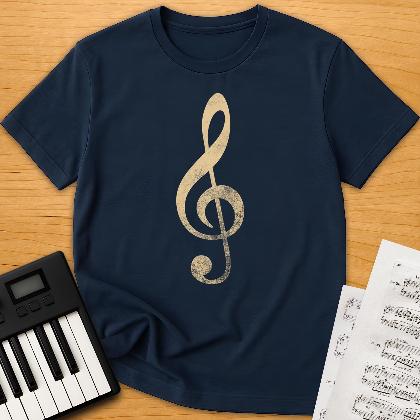 Distressed Treble Clef T-Shirt