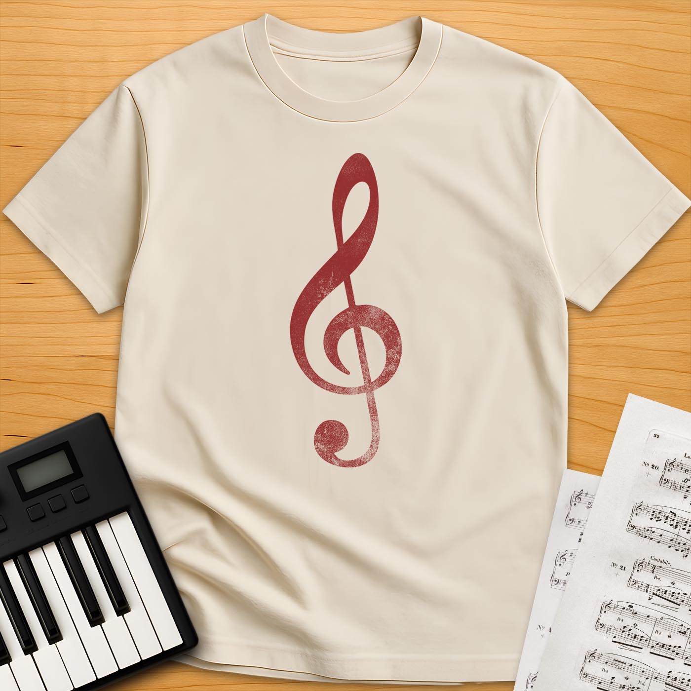 Distressed Treble Clef T-Shirt