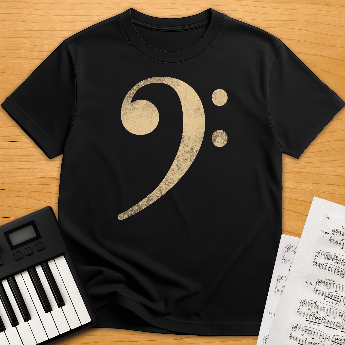 Distressed Bass Clef T-Shirt