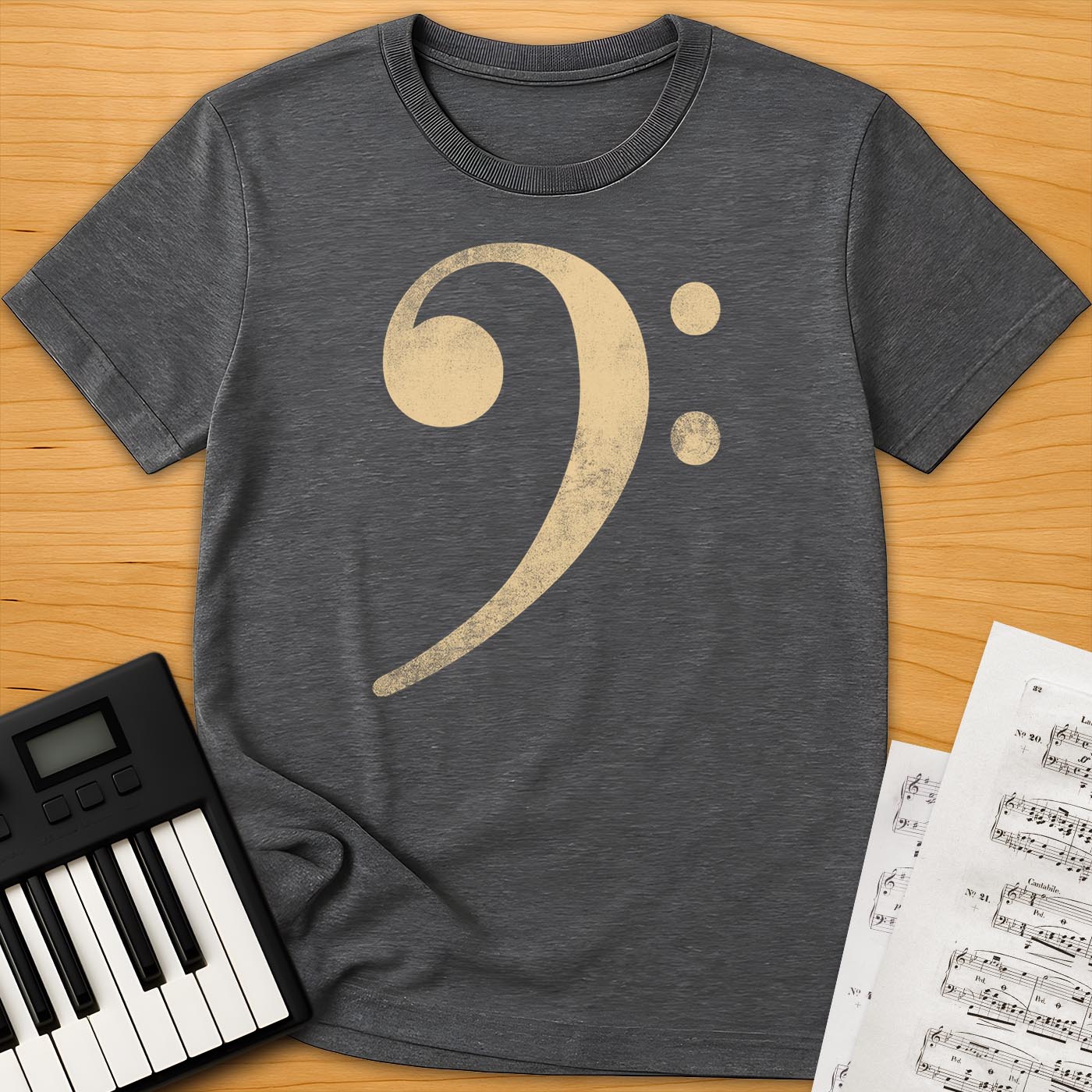 Distressed Bass Clef T-Shirt