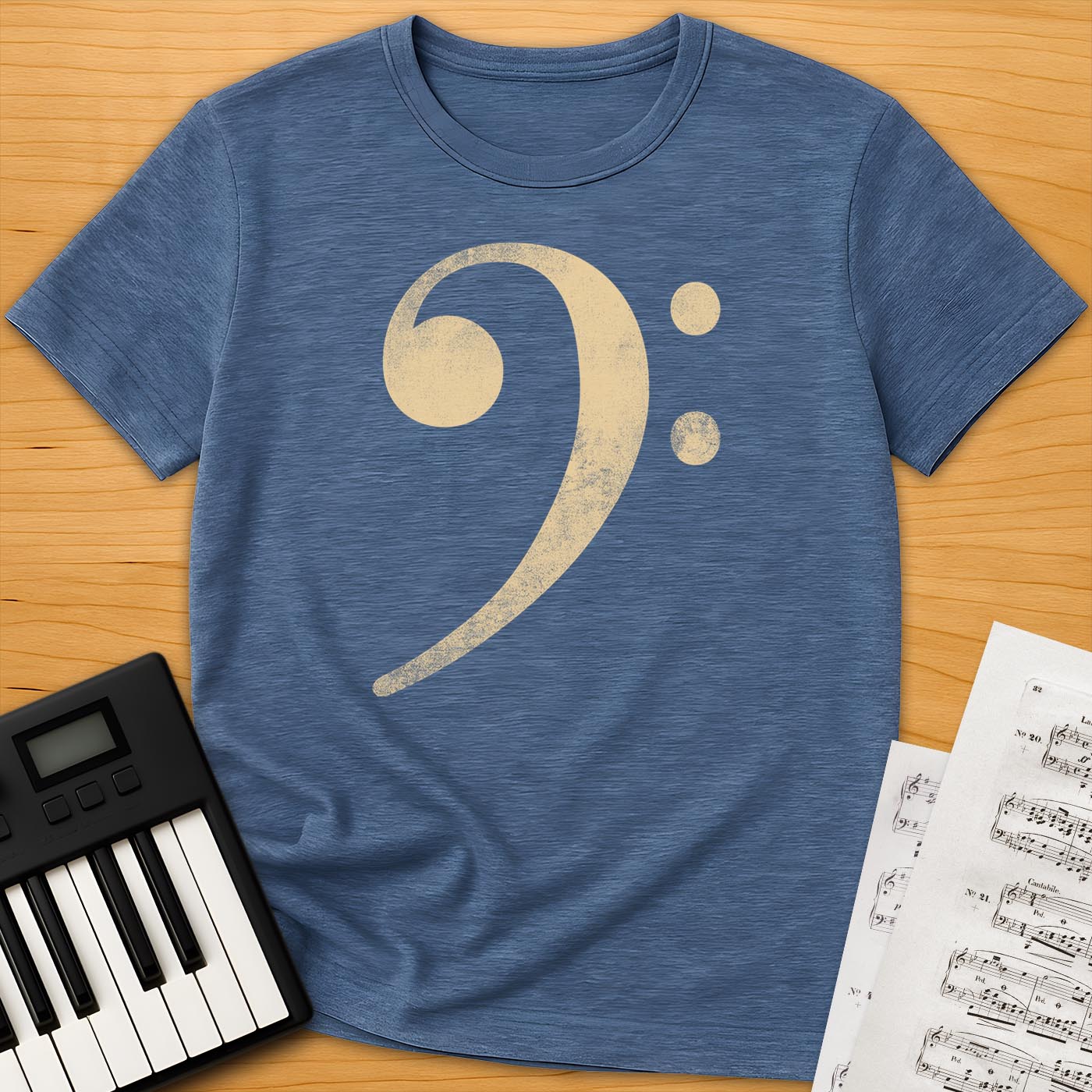 Distressed Bass Clef T-Shirt