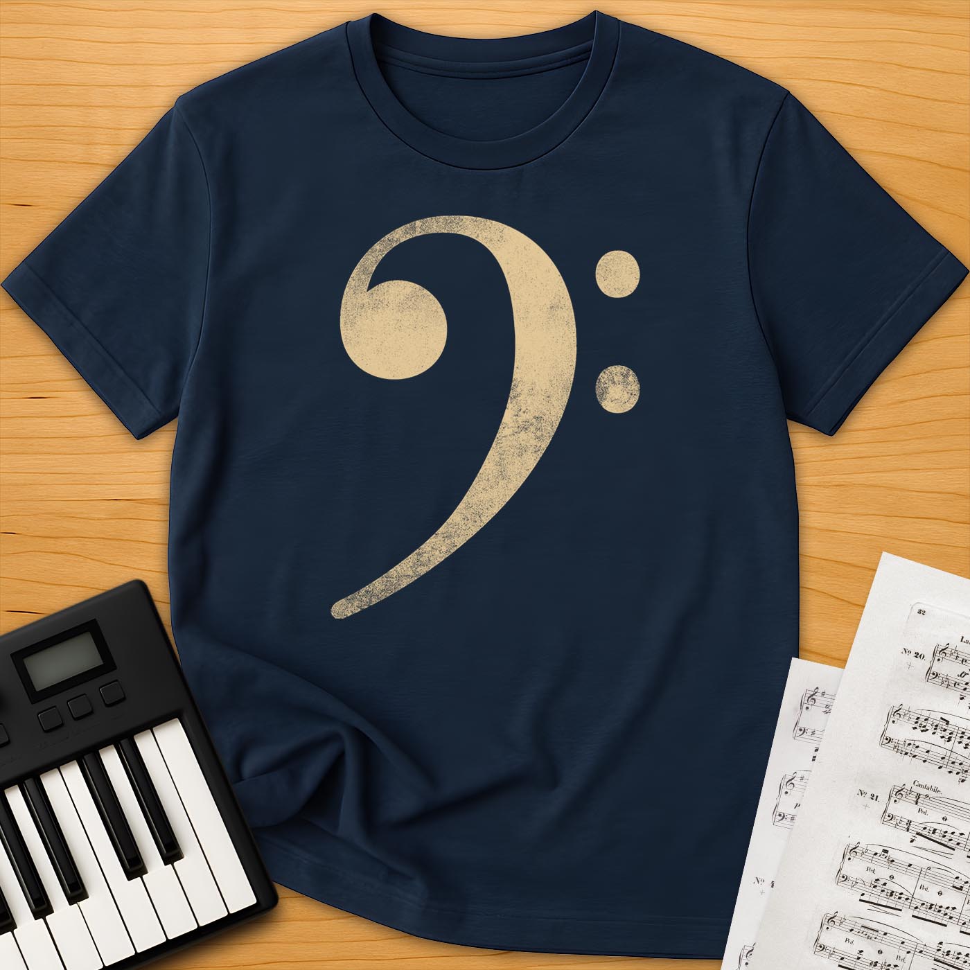 Distressed Bass Clef T-Shirt