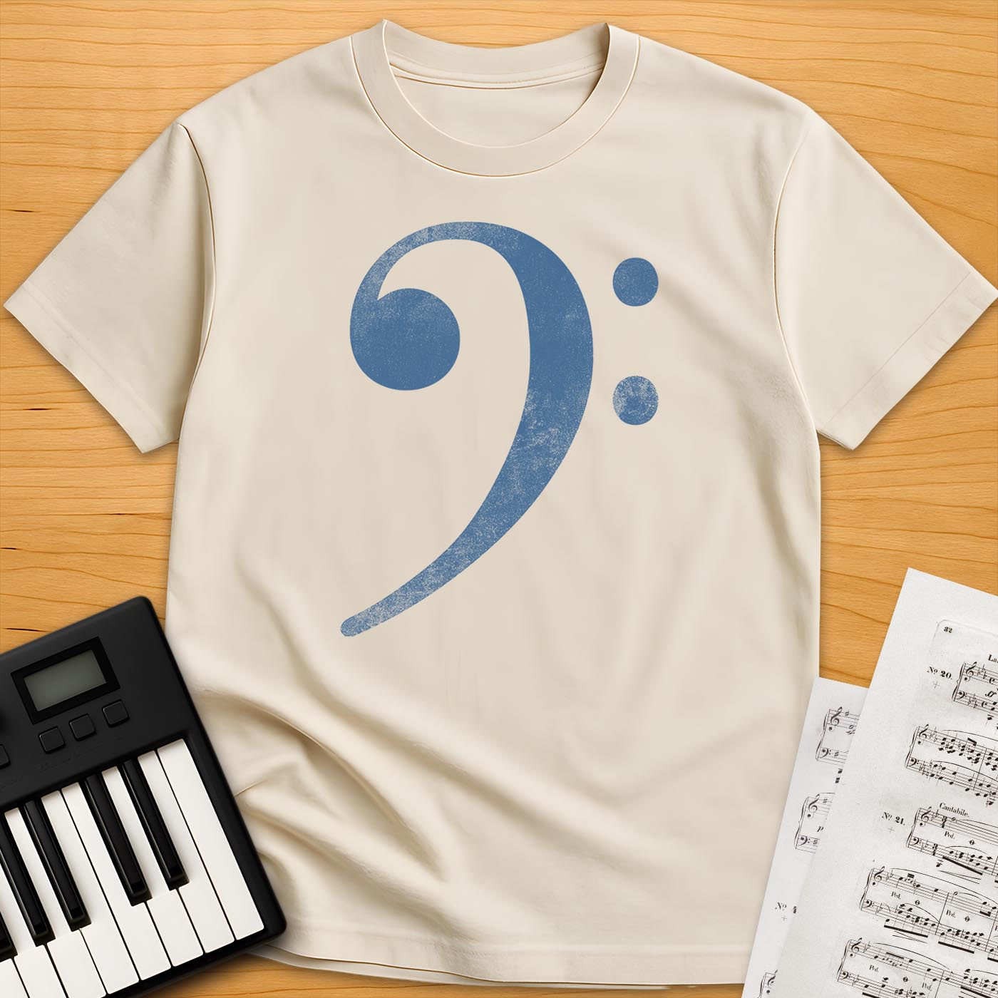 Distressed Bass Clef T-Shirt