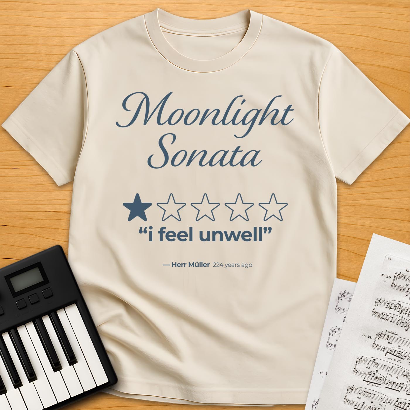 Moonlight Sonata 1-Star Review T-Shirt