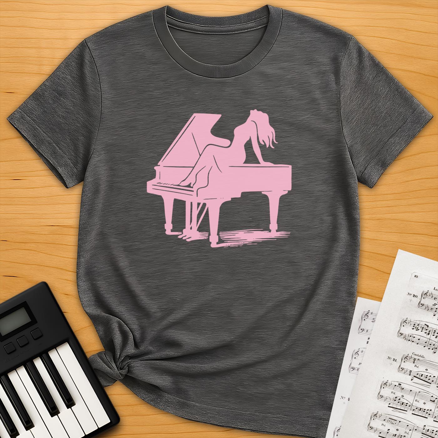 Woman And Piano Silhouette T-Shirt