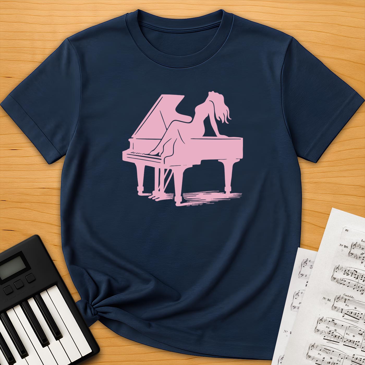 Woman And Piano Silhouette T-Shirt
