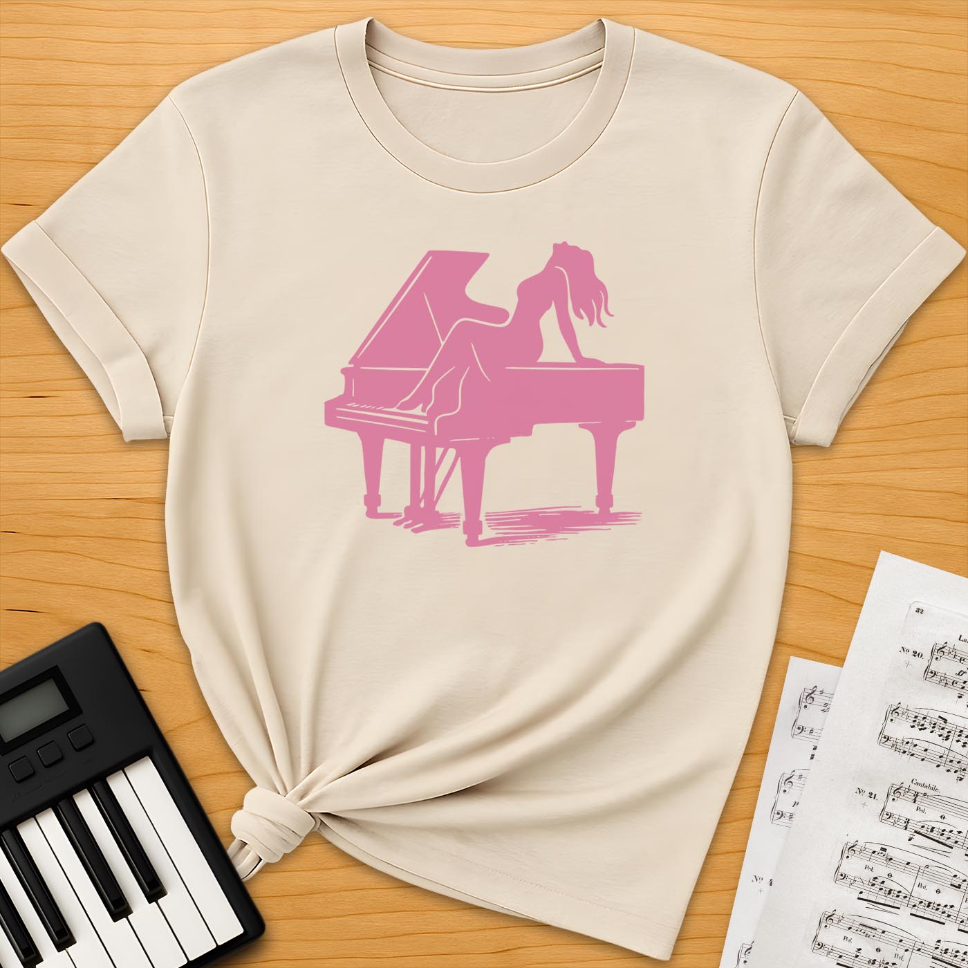 Woman And Piano Silhouette T-Shirt