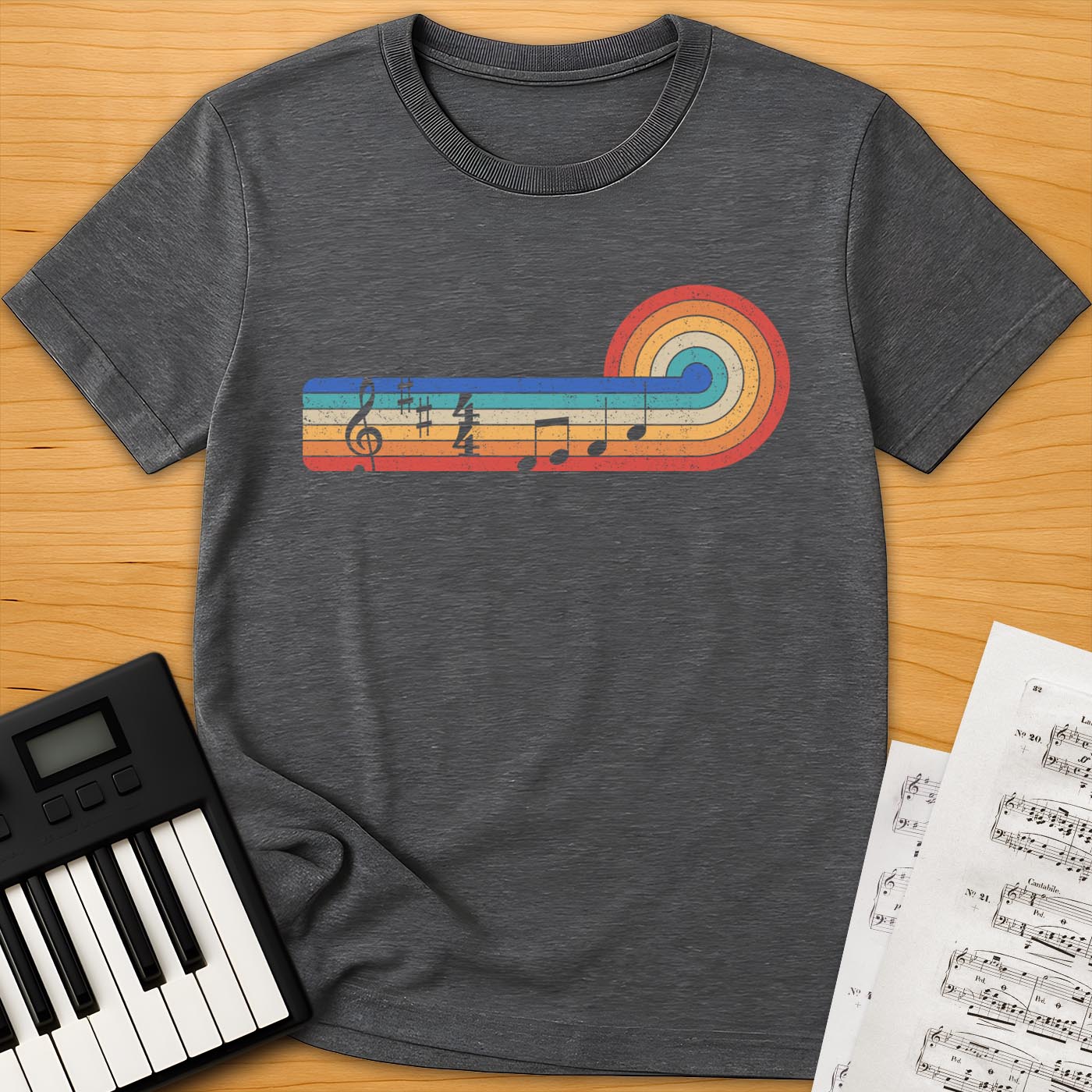 Treble Staff Vintage Sunset T-Shirt