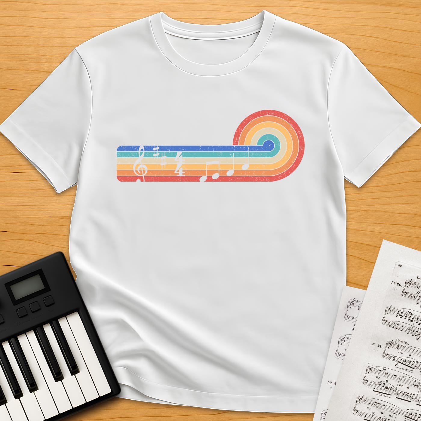 Treble Staff Vintage Sunset T-Shirt