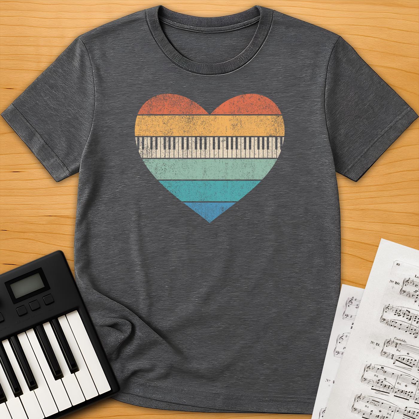 Pianist Vintage Heart T-Shirt