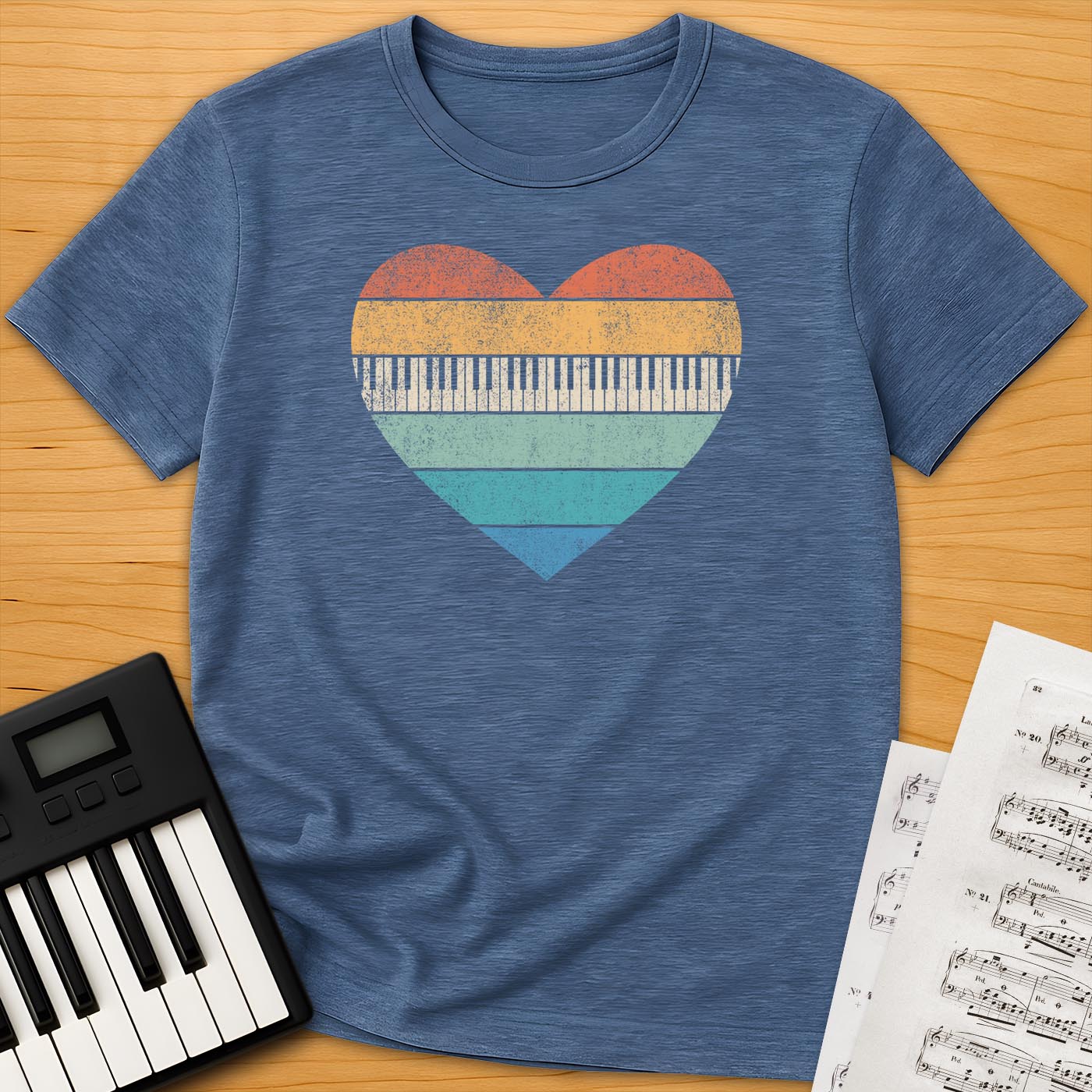 Pianist Vintage Heart T-Shirt