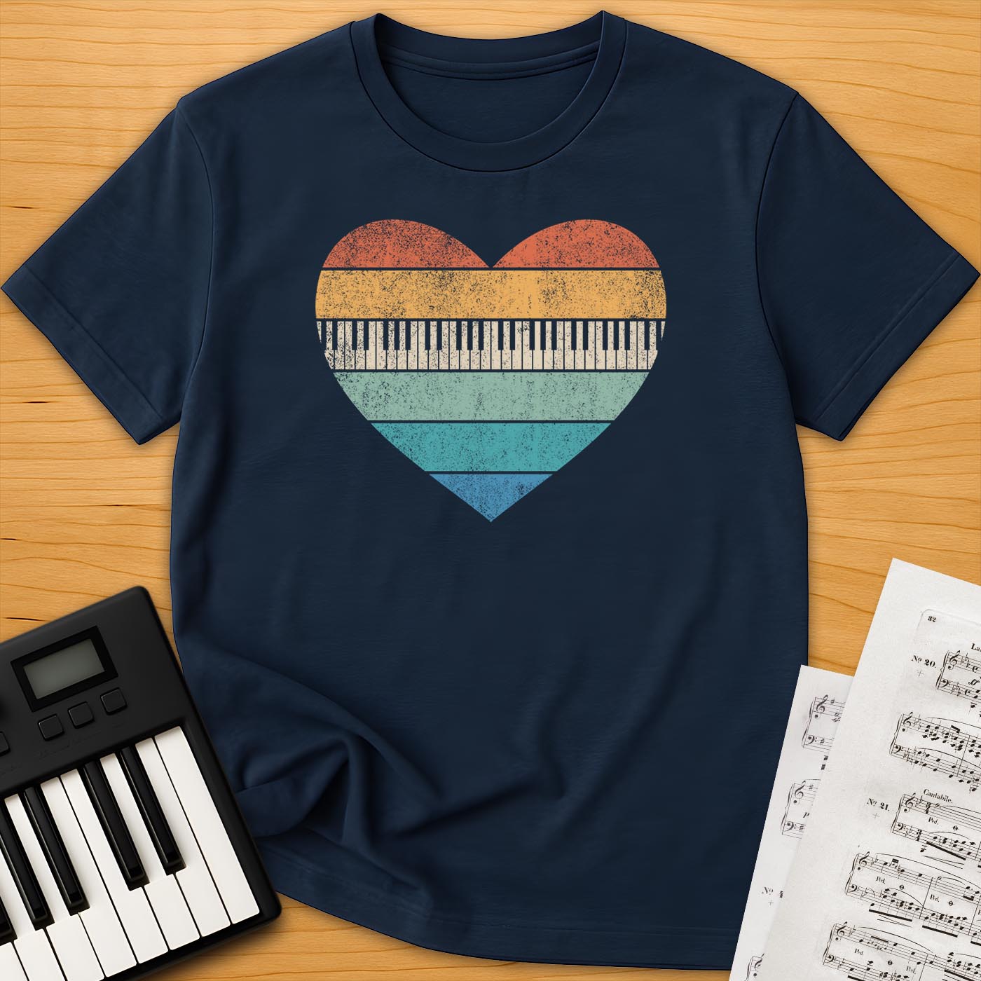Pianist Vintage Heart T-Shirt