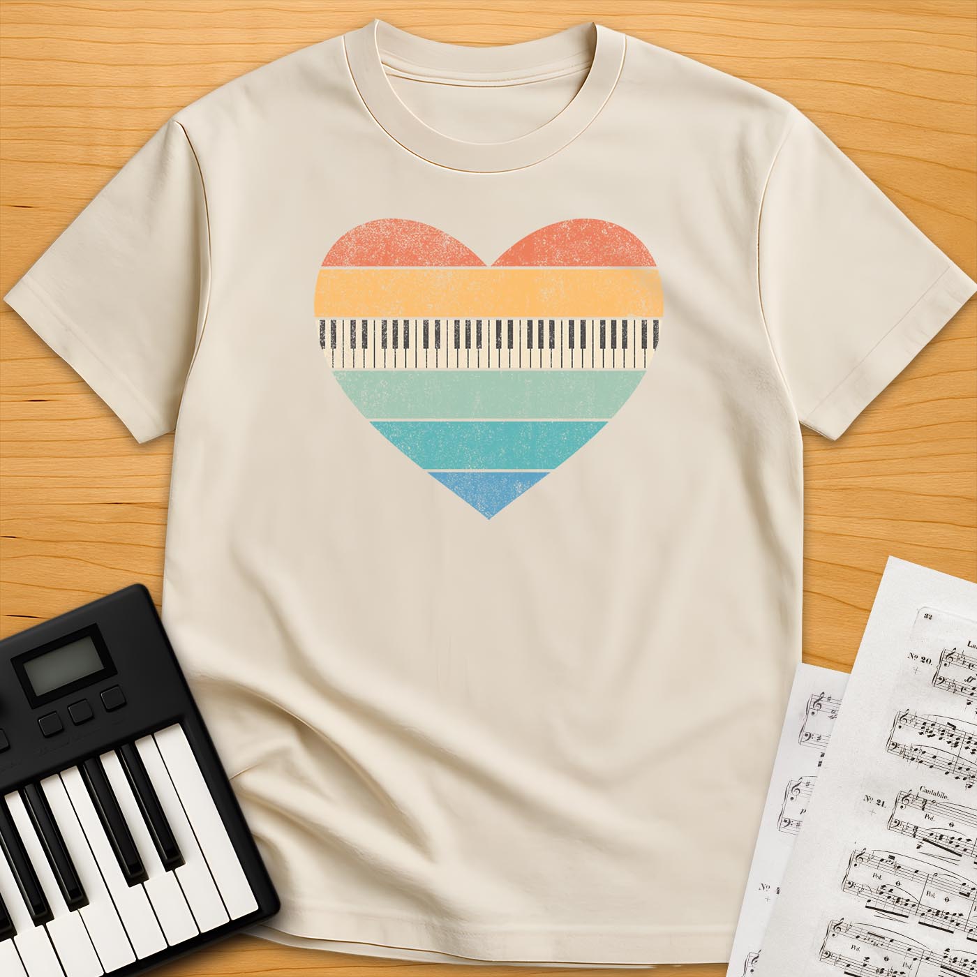 Pianist Vintage Heart T-Shirt