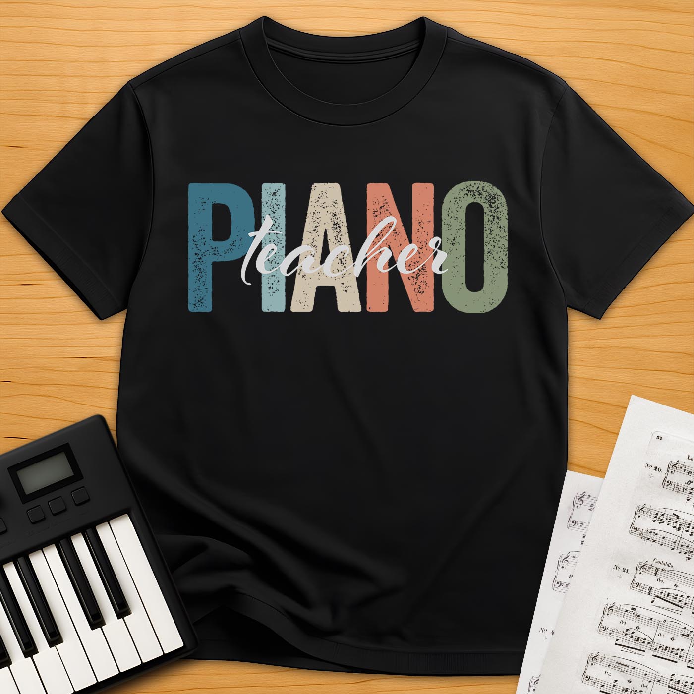 Piano Teacher Retro T-Shirt