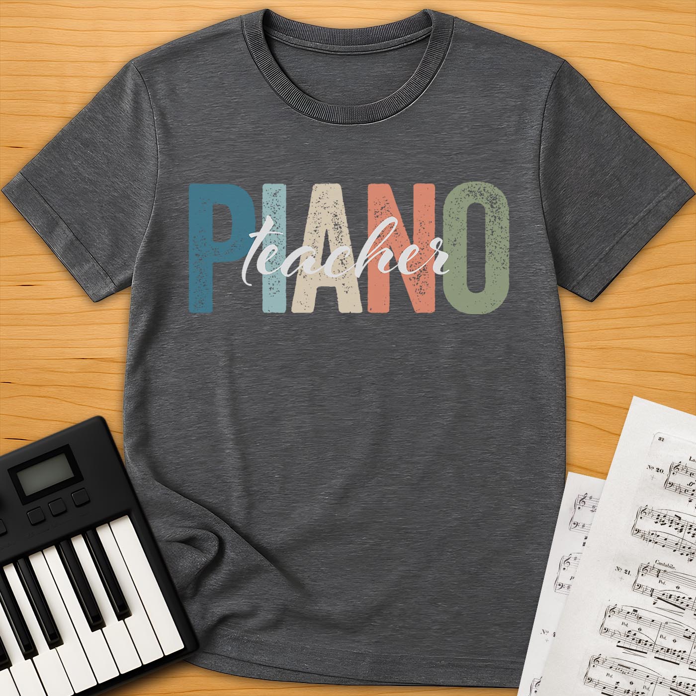 Piano Teacher Retro T-Shirt