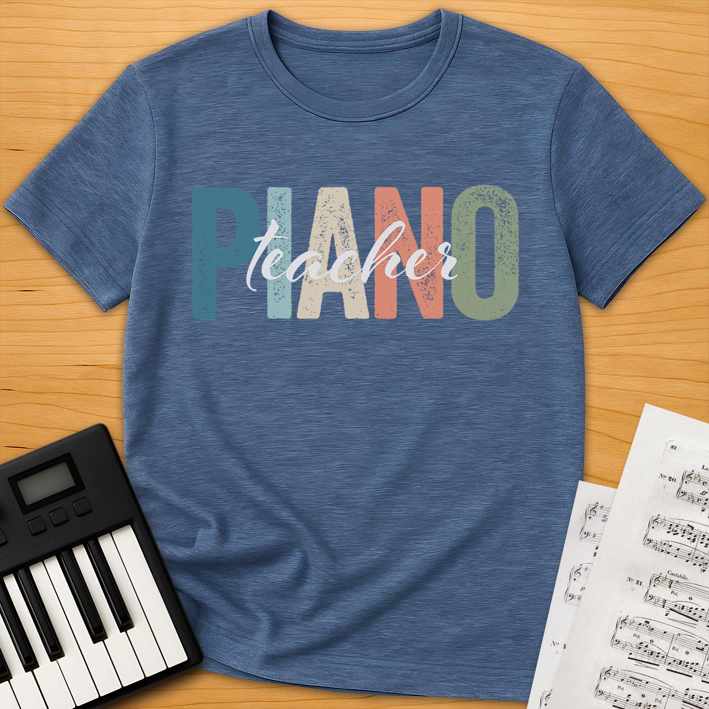 Piano Teacher Retro T-Shirt