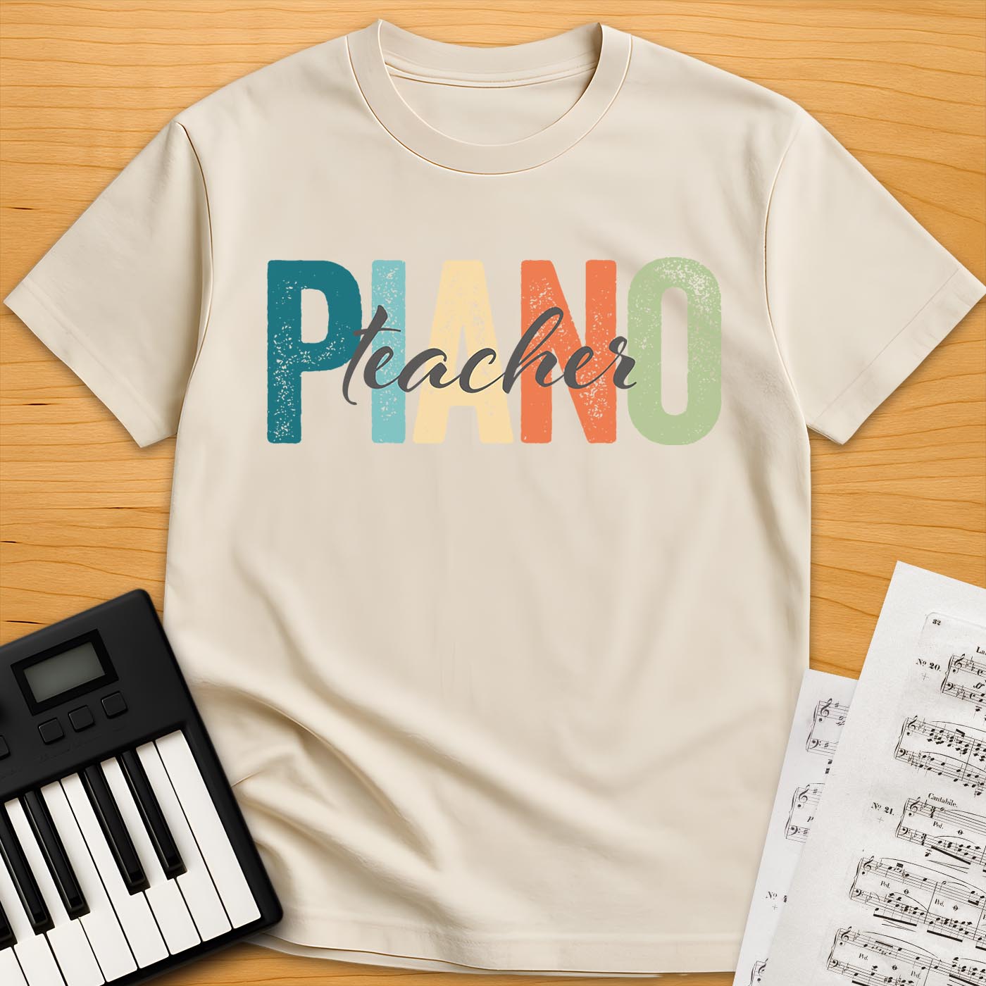 Piano Teacher Retro T-Shirt