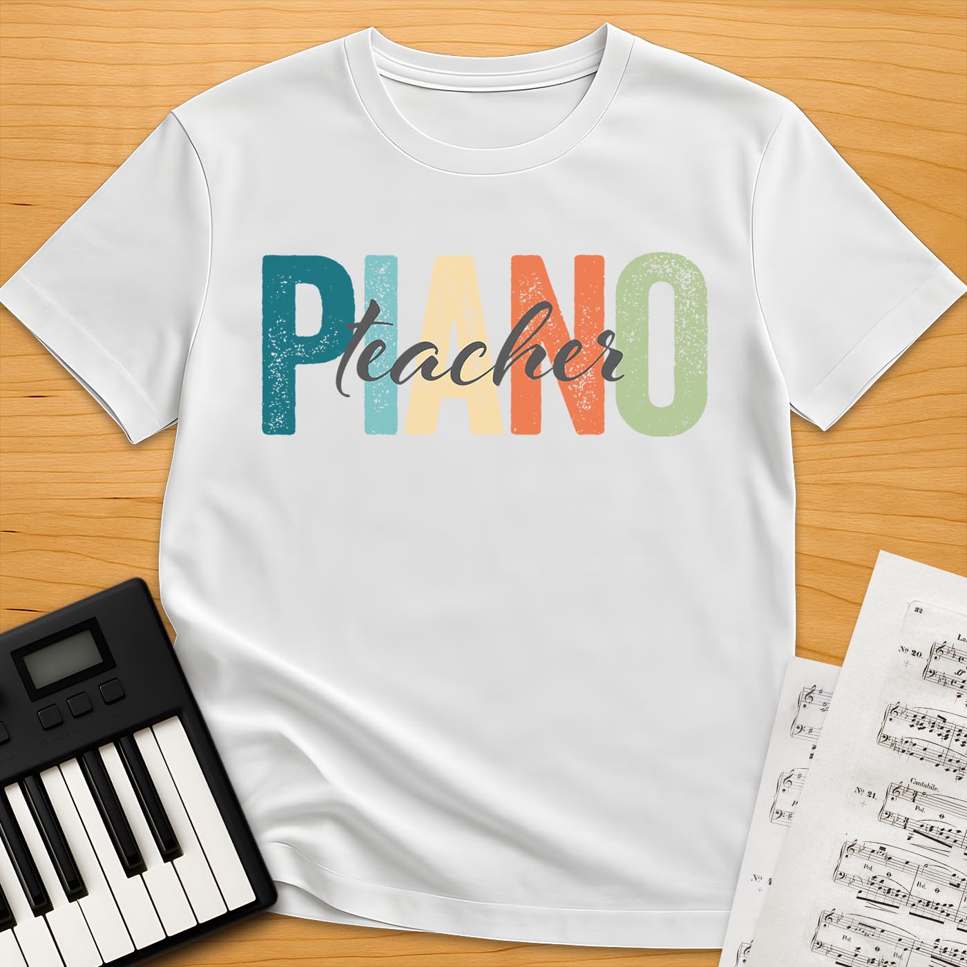 Piano Teacher Retro T-Shirt